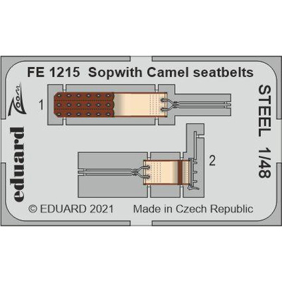 FE1215 Eduard 1/48 Photo Etching for Sopwith Camel Steel Belts