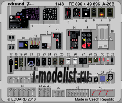 49896 Eduard 1/48 Фототравление для модели A-26B interior 