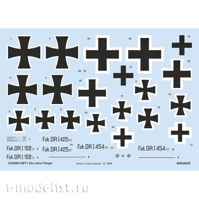 D32006 Eduard 1/32 Декаль для Die roten Flieger 