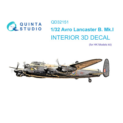 QD32151 Quinta Studio 1/32 3D Декаль интерьера кабины Avro Lancaster B. Mk.I (HK Model)