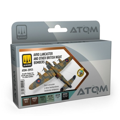 ATOM20925 Ammo Mig Набор красок ATOM Авро Ланкастер и другие ночные бомбардировщики / Avro Lancaster and other Night Bombers Set