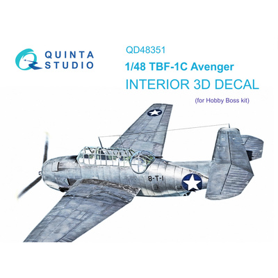 QD48351 Quinta Studio 1/48 3D Декаль интерьера кабины TBF-1C (HobbyBoss)