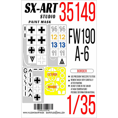 35149 SX-Art 1/35 Окрасочная маска Fw 190A-6 (Border) MAX + опознавательные знаки и маркировочные маски