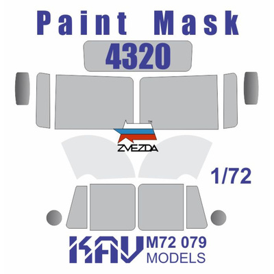 M72 079 KAV Model 1/72 Окрасочная маска для модели Уральского автомобиля (Звезда)