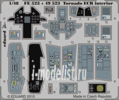 FE523 Eduard 1/48 Цветное фототравление для Tornado ECR interior S. A.