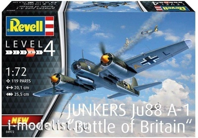 04972 Revell 1/72 Скоростной средний бомбардировщик Junkers Ju88 A-1