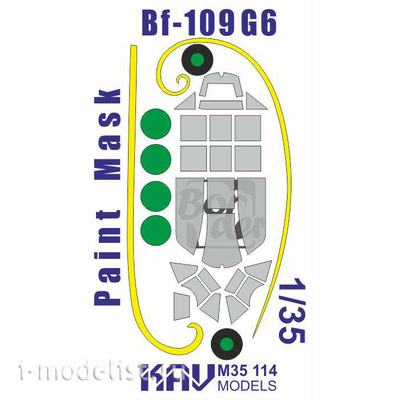M35 114 KAV Models 1/35 Окрасочная маска на остекление Me Bf-109 G6 (Border)