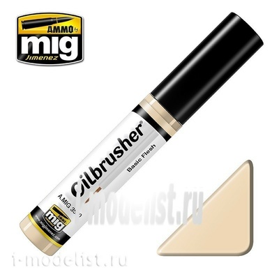 AMIG3520 Ammo Mig BASIC FLESH (Масляная краска с тонкой кистью аппликатором) / ТЕЛЕСНЫЙ БАЗОВЫЙ