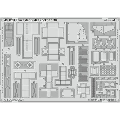 491203 Eduard 1/48 Фототравление для Lancaster B Mk. I, кабина