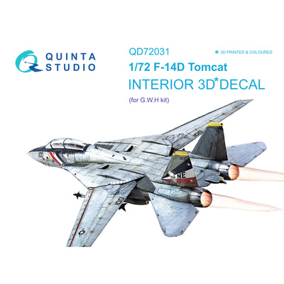 QD72031 Quinta Studio 1/72 3D Декали интерьера кабины F-14D (GWH)