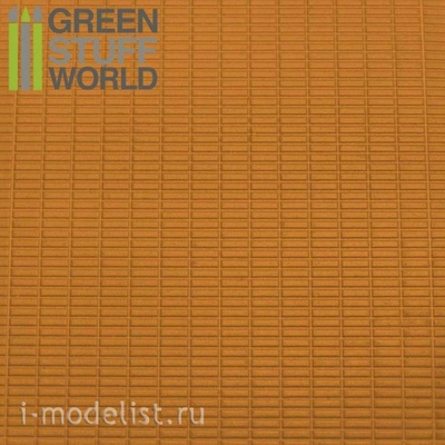 1111 Green Stuff World  Пластиковый лист с текстурой маленькие прямоугольники А4 0,75 мм / ABS Plasticard - SMALL RECTANGLES Textured Sheet - A4