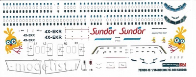 737800-16 PasDecals 1/144 Декаль на Boeng 737-800 Sundor