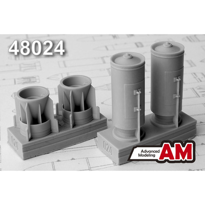 АМС48024 Advanced Modelling 1/48 РБК-500 ШОАБ-05 разовая бомбовая кассета снаряженная шариковыми осколочными авиабомбами (в комплекте две кассеты)