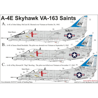 UR72171 UpRise 1/72 Декали для A-4E Skyhawk 