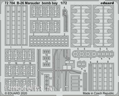 72704 Eduard 1/72 photo etched parts for B-26 Marauder bomb Bay