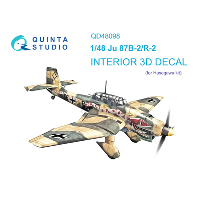 QD48098 Quinta Studio 1/48 3D Декаль интерьера кабины Ju 87B-2/R-2 (Hasegawa)