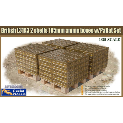 35GM0020 Gecko Models 1/35 Британские ящики с боеприпасами L31A3 2 shells 105 мм