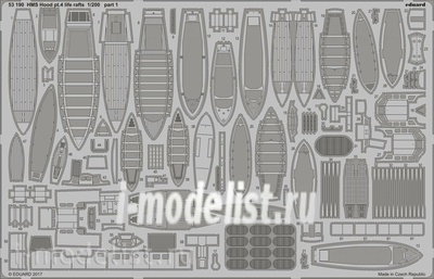 53190 1/200 Eduard photo etched parts for HMS Hood part 4 boat
