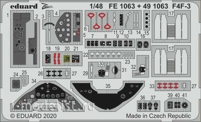 491063 Eduard 1/48 Набор фототравления F4F-3