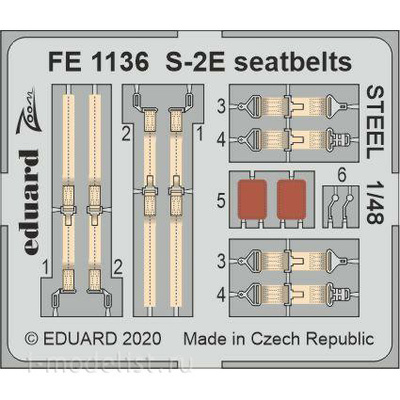 FE1136 Eduard 1/48 Фототравление для S-2E стальные ремни