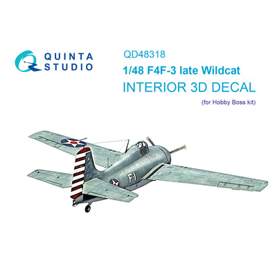 QD48318 Quinta Studio 1/48 3D Декаль интерьера кабины F4F-3 late (HobbyBoss)