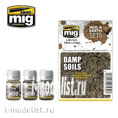AMIG7439 Ammo Mig DAMP SOILS (MUD & EARTH SETS) (Влажные почвы)
