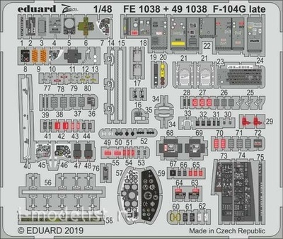 FE1038 Eduard 1/48 Набор фототравления F-104G